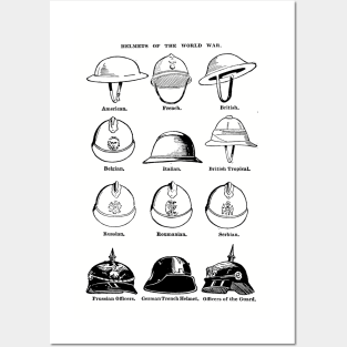 Helmets of the World War 1 Posters and Art